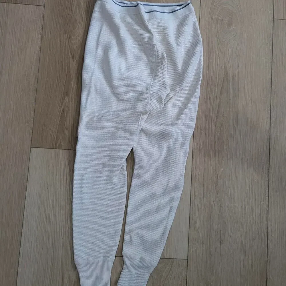 Towncraft JCPenney White Ribbed Waffle Knit Long Johns Sz M